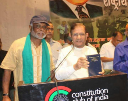 Sunil speaking at a rally